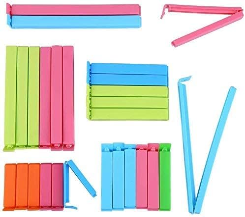 SULOLI Plastic Sealing Clips for Food and Snack Bag, 27 PCS Bag Clips Fresh-Keeping clamp Sealer in Assorted Sizes and Colors