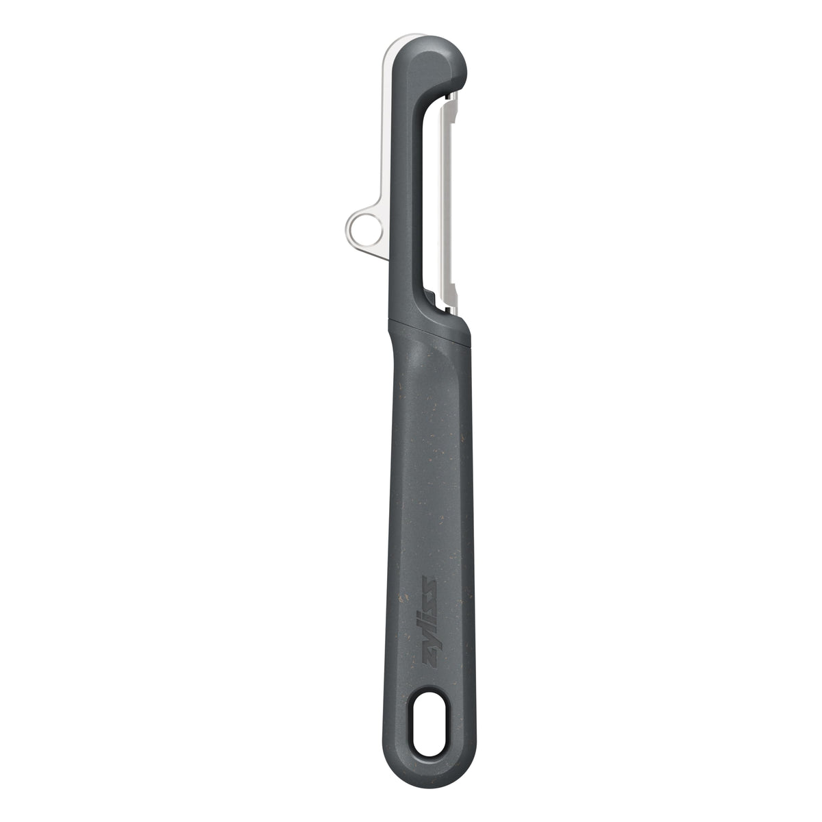 Zyliss Y Peeler – Extra-Hardened Stainless Steel Blade for Effortless Fruit & Vegetable Peeling – Built-in Eye Cutter – Ergonomic Wheatstraw Grip – Dishwasher Safe with Safety Cover – Black