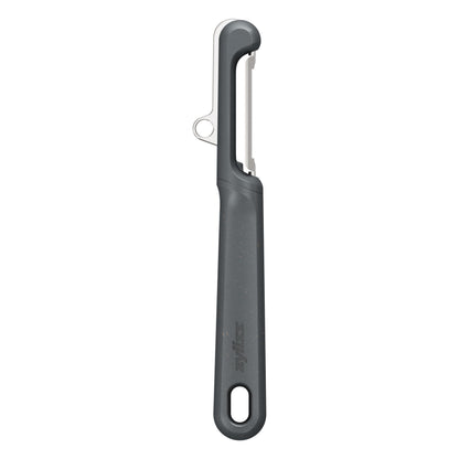 Zyliss Y Peeler – Extra-Hardened Stainless Steel Blade for Effortless Fruit & Vegetable Peeling – Built-in Eye Cutter – Ergonomic Wheatstraw Grip – Dishwasher Safe with Safety Cover – Black