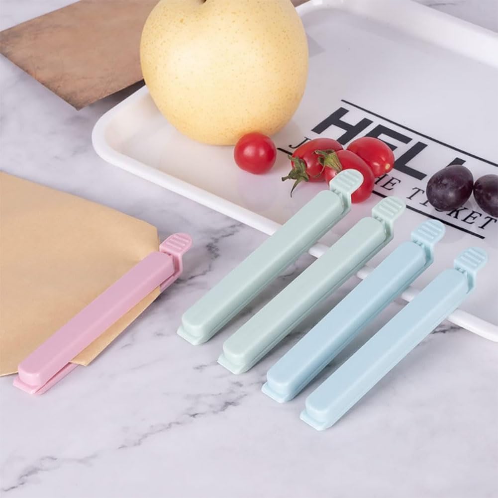 10 PCS Sealing Clip, Snack Bag Plastic Sealing Clip 4.72in, Resealable & Washable Chip Clips, for Food Storage Kitchen and Home (Light red, Light Blue)