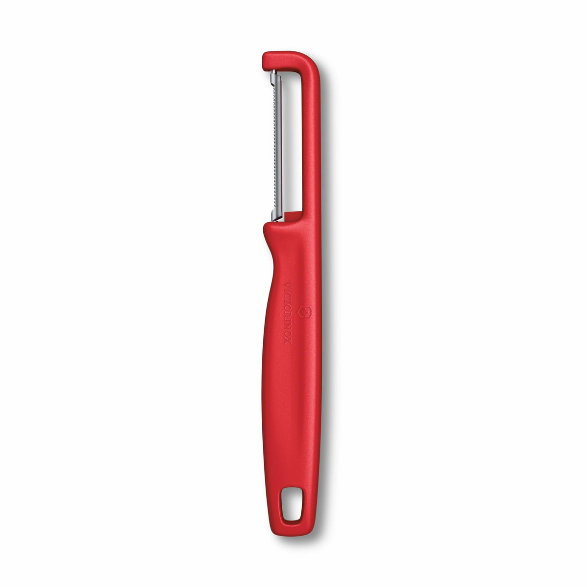 Victorinox Iota Peeler for Vegetables Fruits, Serrated Edge,Swiss Made, Red