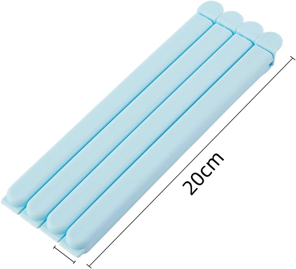 10 Pack Sealing Clip Bag Plastic Chip Clips,7.9 Inch Large Size Snack Food Clip for Bags, Plastic Large Sealing Bag Clips for Food Storage, Kitchen and Office Supplies (7.9 Inch)