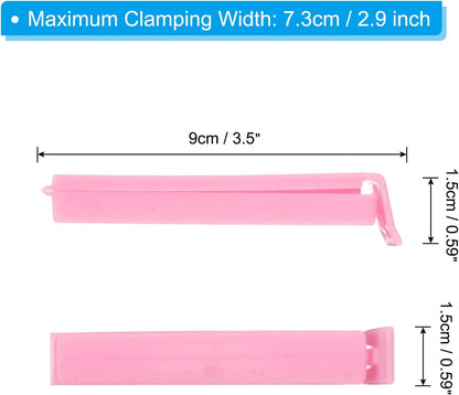 PATIKIL Sealing Clips 3.5 Inch, 10 Pack Reusable Plastic Bag Clamp Sealer for Home Kitchen Food Storage, Pink