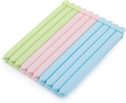 10 Pack Sealing Clip Bag Plastic Chip Clips,7.9 Inch Large Size Snack Food Clip for Bags, Plastic Large Sealing Bag Clips for Food Storage, Kitchen and Office Supplies (7.9 Inch)