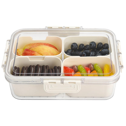 2Pcs Snackle Box Snack Containers with Lid Divided Serving Tray with Handle
