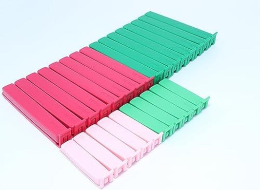 Ikea Bevara Sealing Clips for Food Storage Bags - Pack of 26 Reusable Food Safe Airtight Seal - Ideal for Kitchen and Household, Green Red Rose