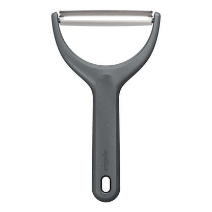 Zyliss Y Peeler – Extra-Hardened Stainless Steel Blade for Effortless Fruit & Vegetable Peeling – Built-in Eye Cutter – Ergonomic Wheatstraw Grip – Dishwasher Safe with Safety Cover – Black