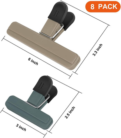 TACGEA Chip Clips, 8 Pack Bag Clips, Upgrade Wide-Open, for Food Storage