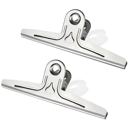 Coideal Extra Large Bulldog Clips Black, 2 Pcs Heavy-Duty Jumbo Bull Clips 30cm XXL Stainless Steel Paper Clip Clamps (11 4/5 Inch)