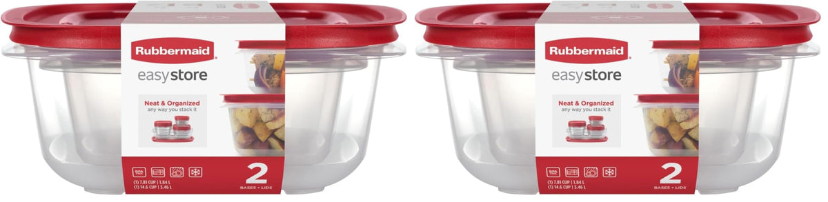 Rubbermaid EasyStore Large Containers, 18-Piece Set, Food Storage Containers with Lids