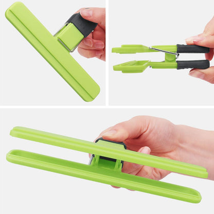 9 Pack Large Chip Bag Clip Food Bag Clips Plastic Heavy Seal Grip, 3 Color