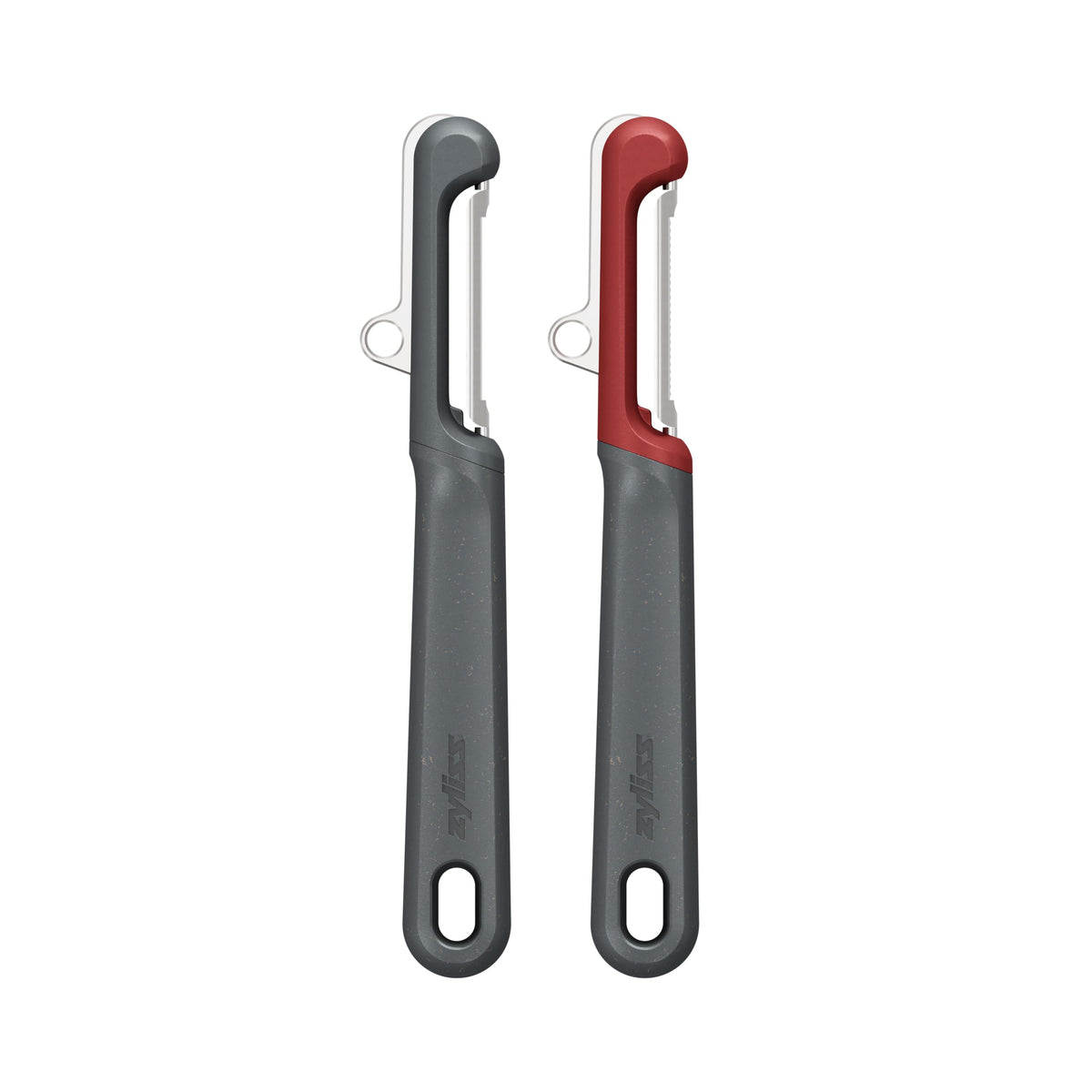 Zyliss 2 Piece Peeler Set with Universal & Soft Skin Peelers, Wheat Straw Handles, Stainless Steel & Micro-Serrated Blades, Eco-Friendly Dual Peeler Set for Fruits & Vegetables