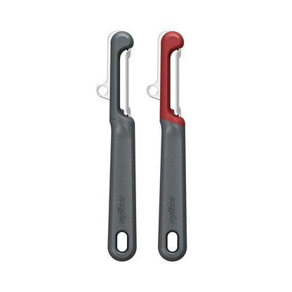 Zyliss 2 Piece Peeler Set with Universal & Soft Skin Peelers, Wheat Straw Handles, Stainless Steel & Micro-Serrated Blades, Eco-Friendly Dual Peeler Set for Fruits & Vegetables