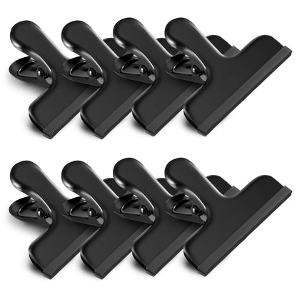 HOUSE AGAIN 8 Pack Stainless Steel Chip Bag Clips Covered with Silicone - NO More Sharp Edges - Color Coded for Food Bags - Air Tight Seal, Heavy Duty for Kitchen and Office, 3 Inches