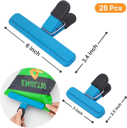 28 Pcs Chip Clips, Heavy Duty Sealing for Food Storage