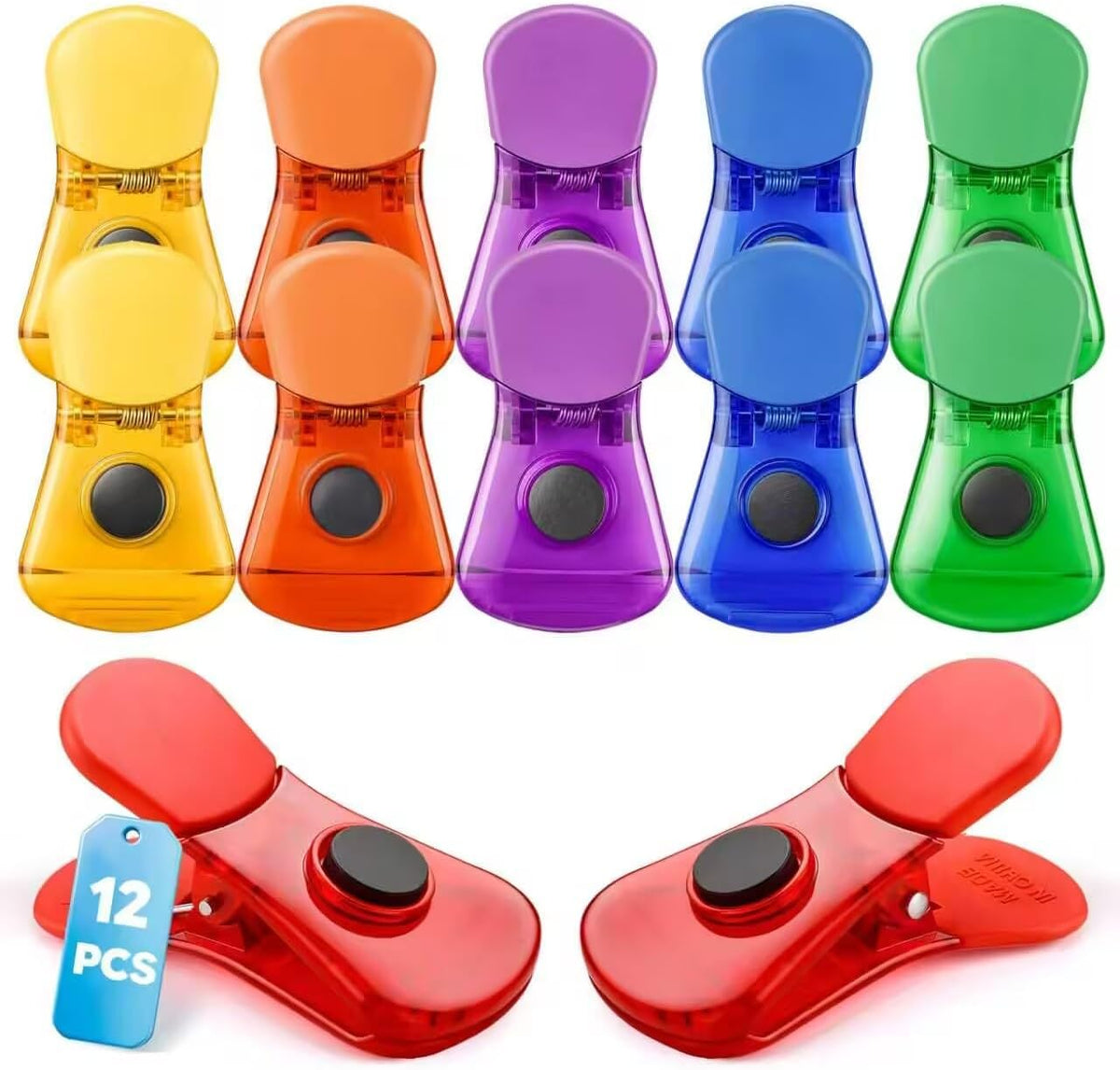Ninth Five Chip Clips Bag Clips, 12Pack Magnetic Bag Clip for Food Storage