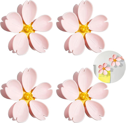 4 Pack Cherry Chip Clips Magnetic, Strong Cute Fridge Magnets Clips, Sealing Pink Chip Clips for Snack Bag Storage