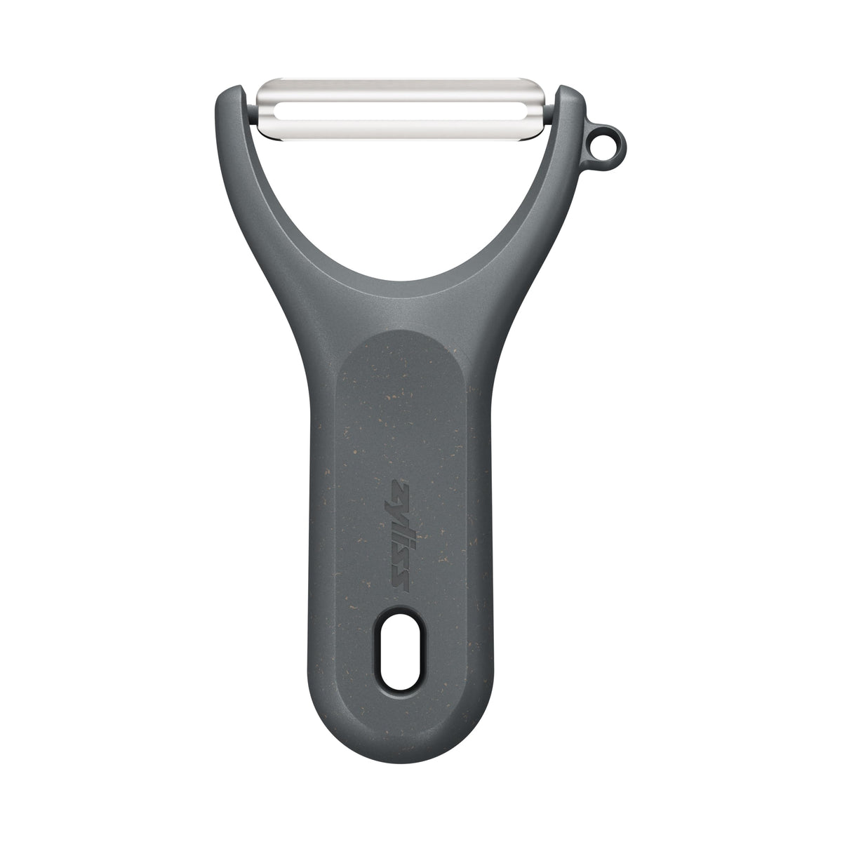 Zyliss Y Peeler – Extra-Hardened Stainless Steel Blade for Effortless Fruit & Vegetable Peeling – Built-in Eye Cutter – Ergonomic Wheatstraw Grip – Dishwasher Safe with Safety Cover – Black