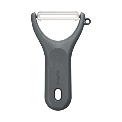 Zyliss Y Peeler – Extra-Hardened Stainless Steel Blade for Effortless Fruit & Vegetable Peeling – Built-in Eye Cutter – Ergonomic Wheatstraw Grip – Dishwasher Safe with Safety Cover – Black