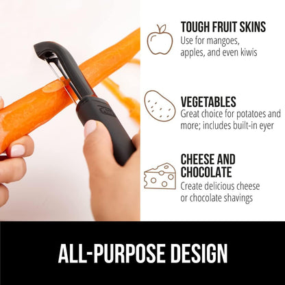 GORILLA GRIP® Patented BPA-Free Vegetable and Potato Peeler, Black