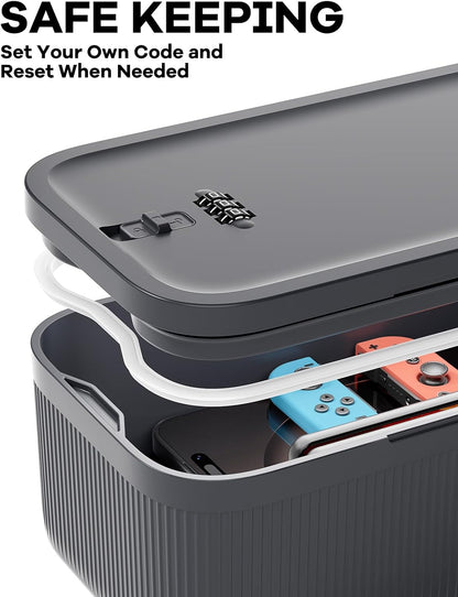 Medicine Lock Box with Combination Lock, 2L Lockable Storage Box for Medication, Pills & First Aid Supplies, Box with Lock for Home, Fridge, Dorm, Office, Snacks, Phones