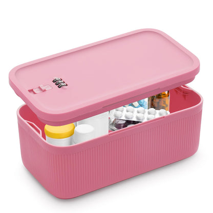 Lockable Storage Box, Small Lock Box with Combination Code for Phone/Medicine Safe/Food Home/Refrigerator/Office/Personal Items/Travel/Gift,9.25 x 5.04 x 3.62’’