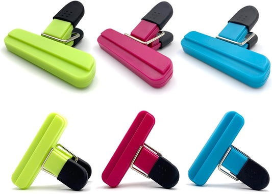 6-Pack Heavy Duty Chip Bag Clips – Strong Seal Plastic Food Clips for Kitchen Storage, Assorted Colors (3 Colors, 6 PCS)
