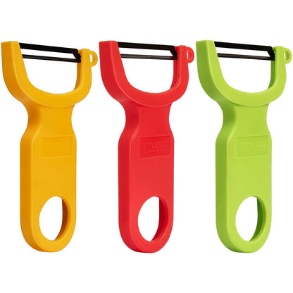 Original Vegetable Fruit Peeler Carbon Steel Blade 3 Pack Red/Green/Yellow…