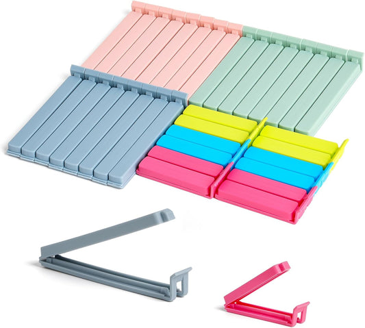 Plastic Chip Clips 36 Pack, 2 Colorful Assorted Sizes, Sturdy Food Bag Sealing Clips for Potato Chips, Coffee and Snacks, Dishwasher & Freezer Safe Kitchen Organizer