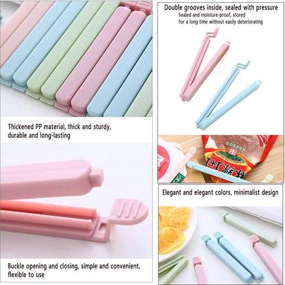 10 PCS Sealing Clip, Snack Bag Plastic Sealing Clip 4.72in, Resealable & Washable Chip Clips, for Food Storage Kitchen and Home (Light red, Light Blue)