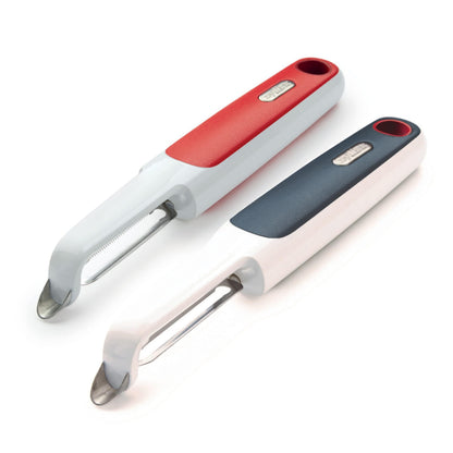 Zyliss 2 Piece Peeler Set with Universal & Soft Skin Peelers, Wheat Straw Handles, Stainless Steel & Micro-Serrated Blades, Eco-Friendly Dual Peeler Set for Fruits & Vegetables
