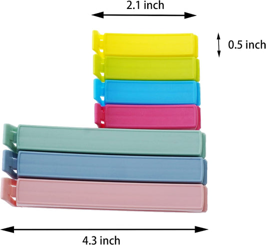 Yarall 30 PCS Plastic Chip Clips for Food Packages, Curved Design Sealing Bag Clips for Food, Kitchen and Home(4.3in x10, 2.1in x20)