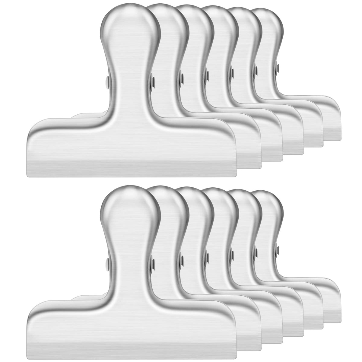 ANZNKU 6 Pack Chip Clips Bag Clips for Food Snack Kitchen Storage(Silver)