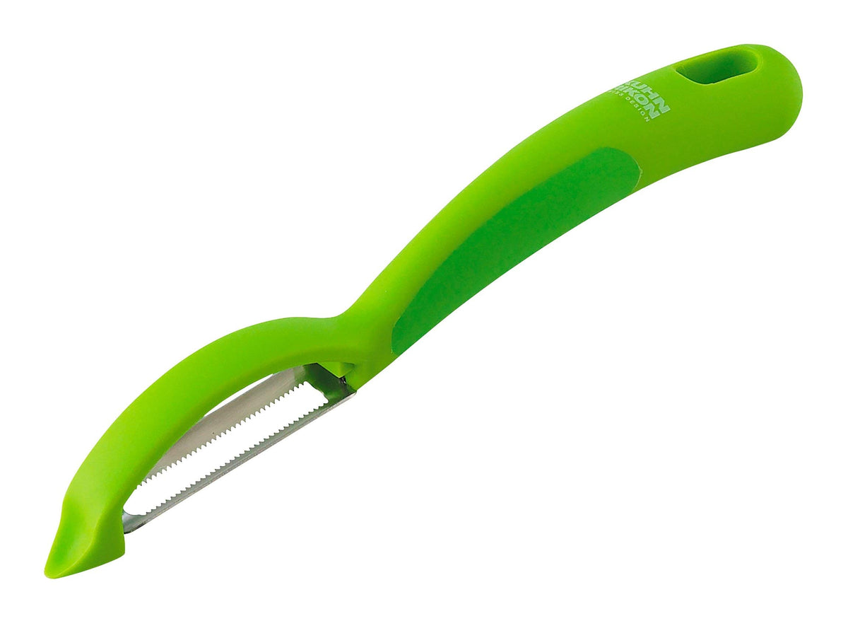 Kuhn Rikon Serrated Piranha “Swivel” Peeler 7.25” Red