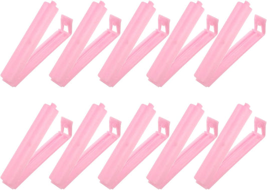 PATIKIL Sealing Clips 3.5 Inch, 10 Pack Reusable Plastic Bag Clamp Sealer for Home Kitchen Food Storage, Pink