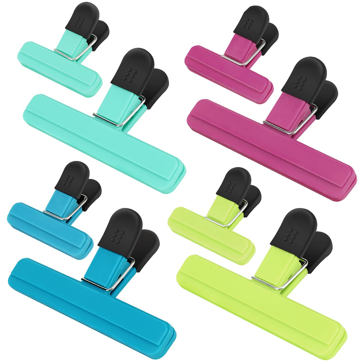 TACGEA Chip Clips, 8 Pack Bag Clips, Upgrade Wide-Open, for Food Storage