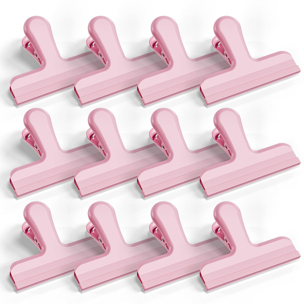 HOUSE AGAIN 8 Pack Stainless Steel Chip Bag Clips Covered with Silicone - NO More Sharp Edges - Color Coded for Food Bags - Air Tight Seal, Heavy Duty for Kitchen and Office, 3 Inches