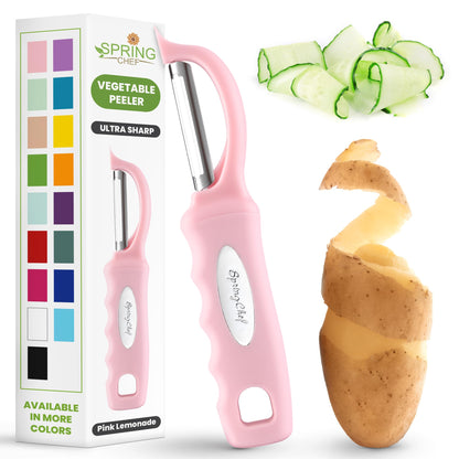 Spring Chef Swivel Potato Peeler for Kitchen with Ergonomic Handle, White