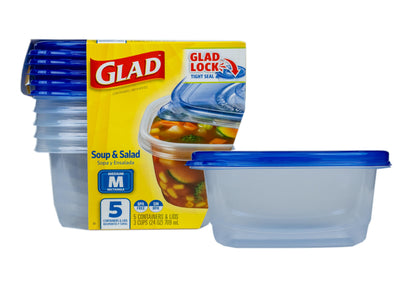 Glad GladWare Deep Dish Food Storage Containers, 64 Oz, 3 Count