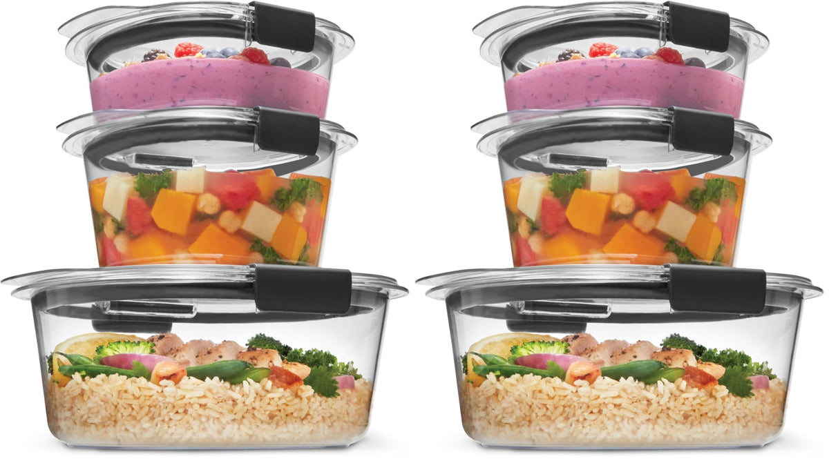Rubbermaid Brilliance Food Storage Containers, Set of 5 (10 Pieces), BPA-Free, Leak-Proof, Clear