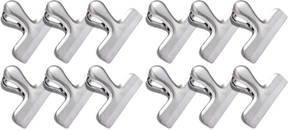 6 Pack Bag Clips, Stainless Steel Chip, Chip Clips Food Clip, Heavy Duty Air Tight Seal Kitchen Clip Snack Food Bag Clamp