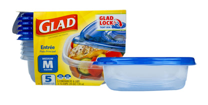 Glad GladWare Deep Dish Food Storage Containers, 64 Oz, 3 Count