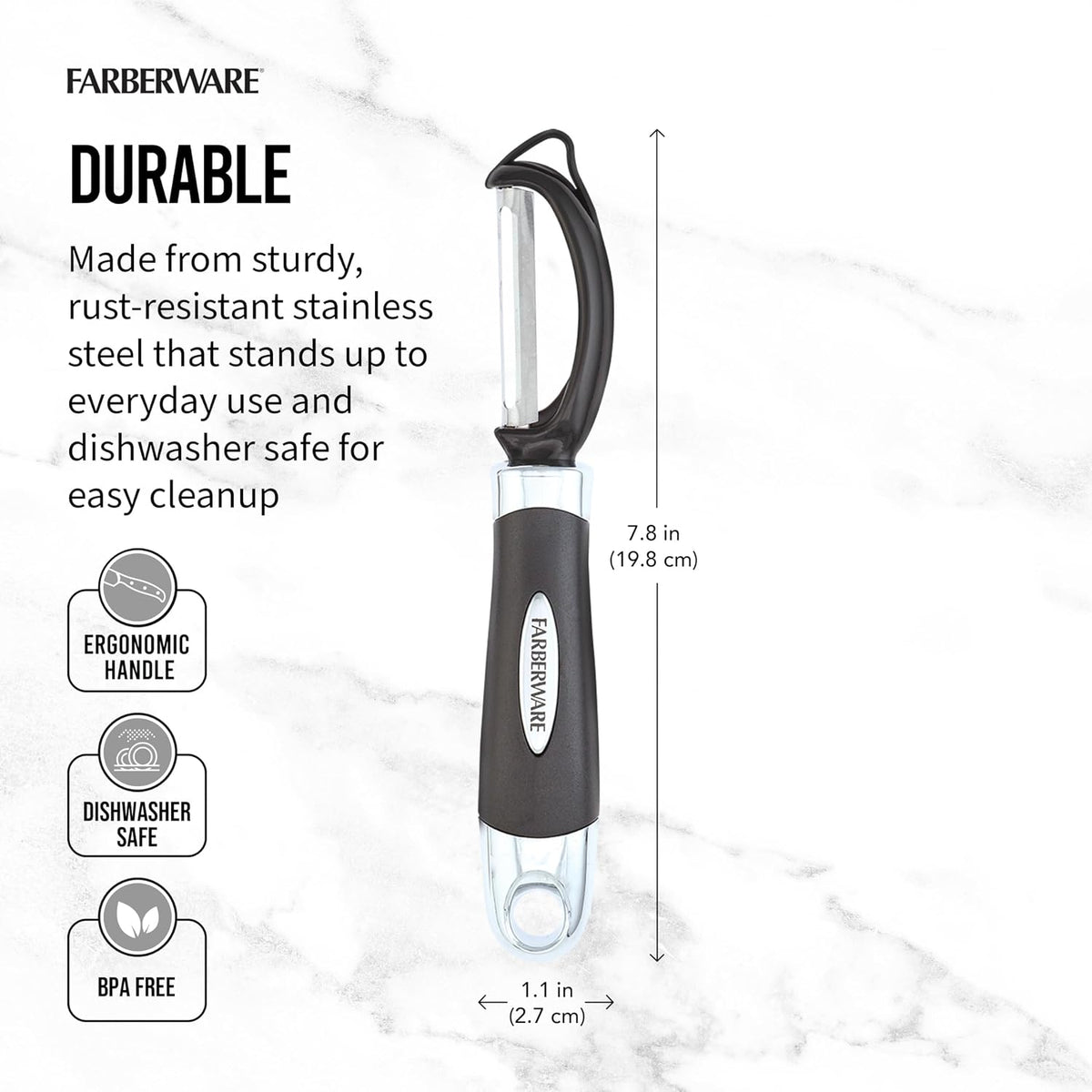 Farberware Euro Vegetable Peeler with Swivel Blade Black