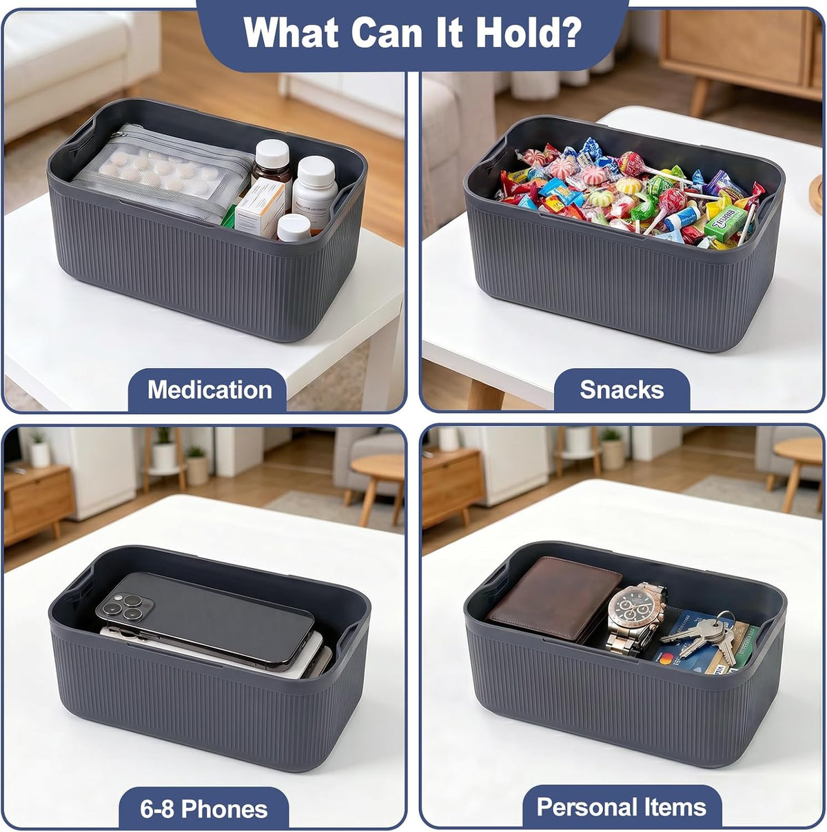Lock Box for Medication, Medicine Lock Box with Small Mesh Zipper Pouch, Lockable Storage Box with Code for Phone Medicine Snack, BPA-Free Lock Box for Fridge, Home, Office, School, Gift