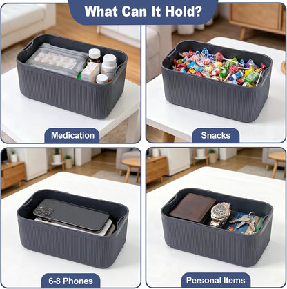 Lock Box for Medication, Medicine Lock Box with Small Mesh Zipper Pouch, Lockable Storage Box with Code for Phone Medicine Snack, BPA-Free Lock Box for Fridge, Home, Office, School, Gift