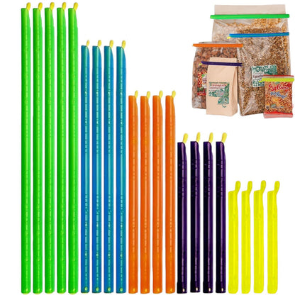 21-Sticks Bag Sealer Stick, 5 Diffrent Sizes, Chip Clips, Stay Fresh Bag Sealer Sticks, Keeps Food Bags Airtight Watertight & Food Fresh Longer
