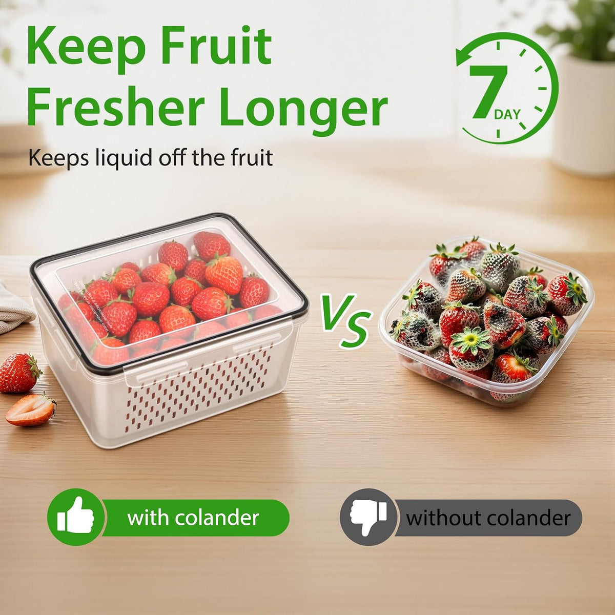 4 PCS Fruit Storage Containers for Fridge, Leakproof Produce Containers