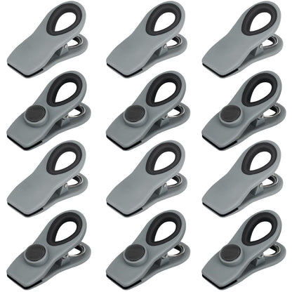 TACGEA Chip Clips, Magnetic Chip Bag Clips for Food Storage, 12 Pack, Gray