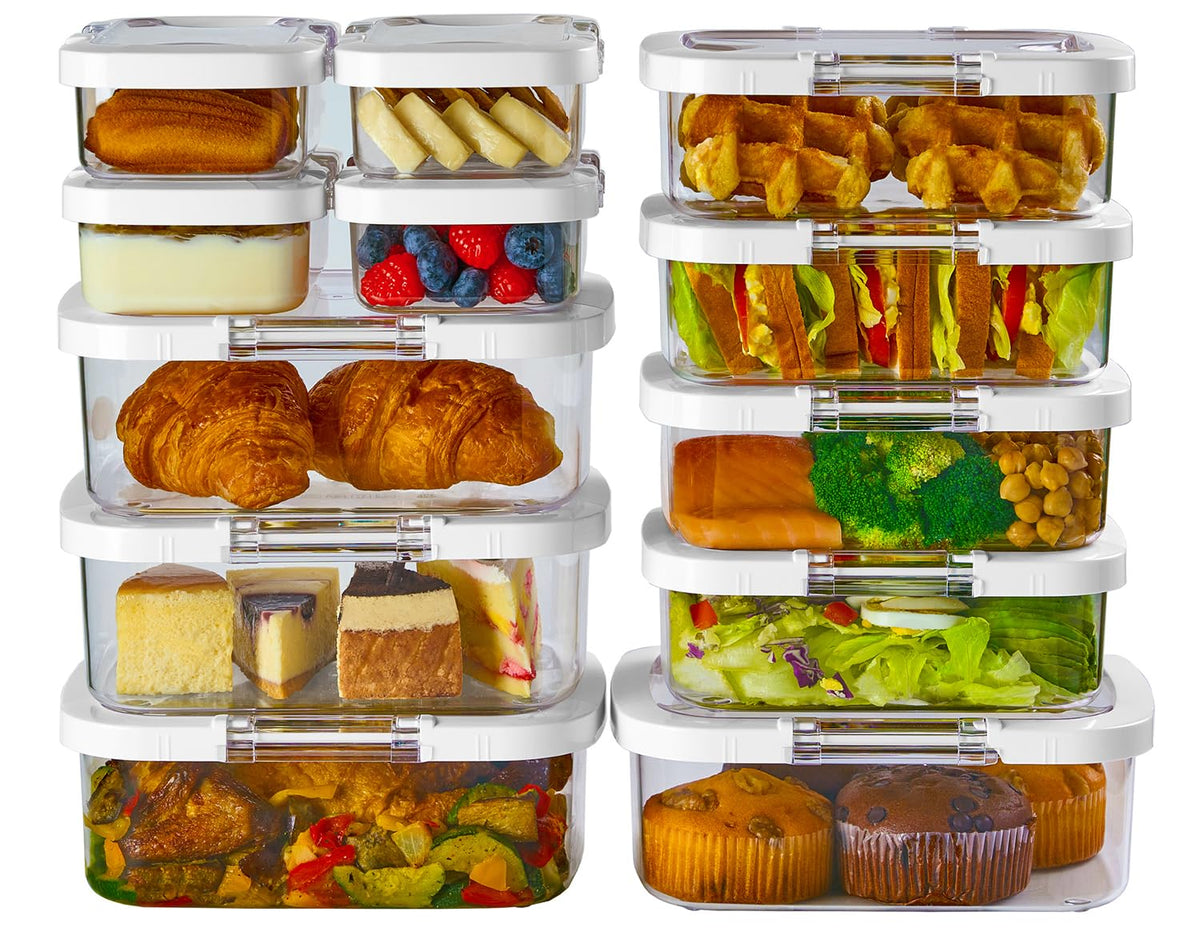Felli Duo Loc Deli Meat Containers for Fridge with Airtight Lids, Stackable Refrigerator Organizer for Lunch Meat Storage Sandwich Ham Cheese Salami Sliced Turkey, Clear Tritan Box (Cold Cuts 3pk)