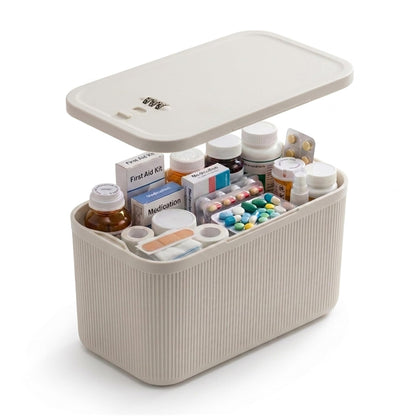 Medicine Lock Box with Combination Lock, 2L Lockable Storage Box for Medication, Pills & First Aid Supplies, Box with Lock for Home, Fridge, Dorm, Office, Snacks, Phones